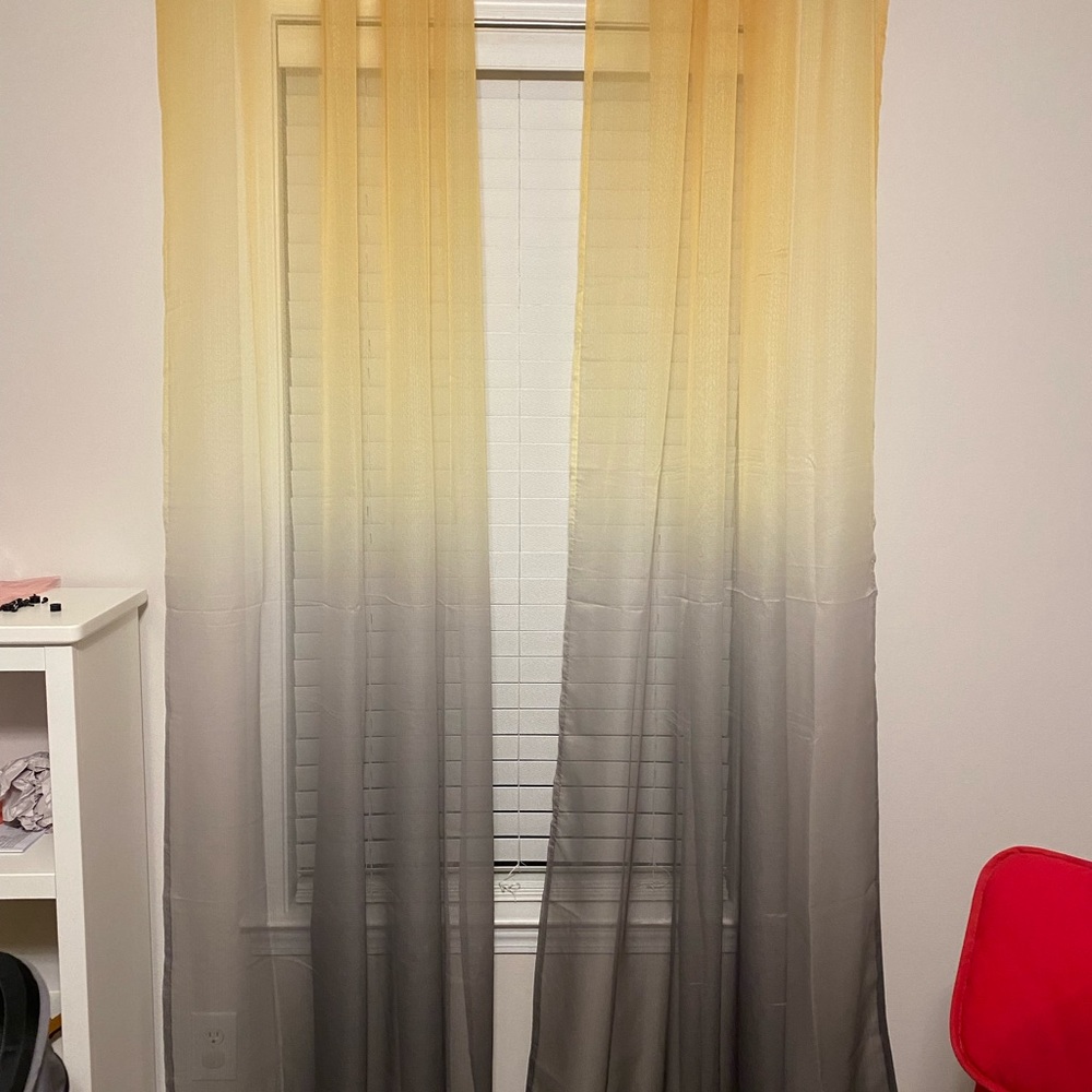 Yellow/gray ombré curtains